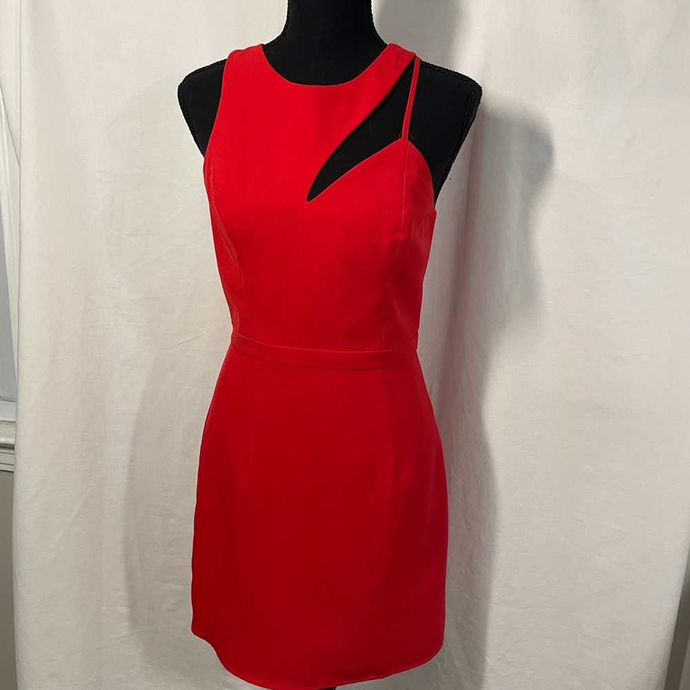 NBD x the Naven twins small red cut out dress